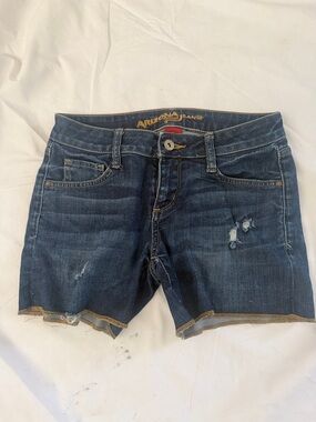 Arizona Jean Company Dark Blue Distressed Denim Shorts